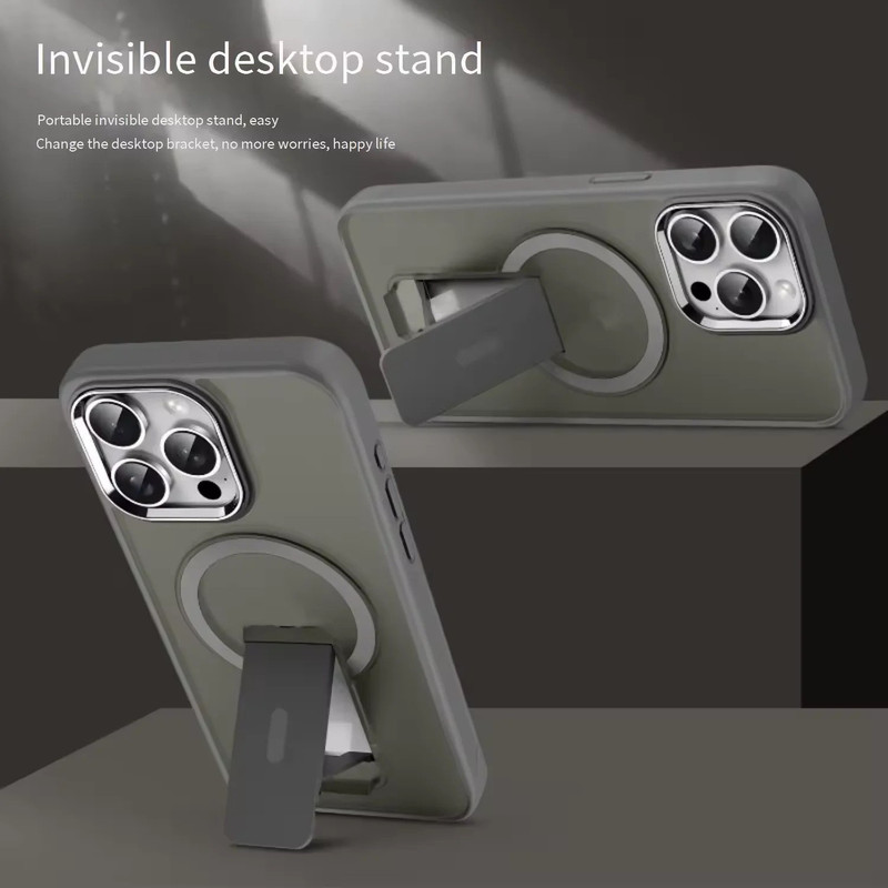 کاور آیرون من مدل kick stand مناسب برای گوشی موبایل اپل Iphone 16 Pro