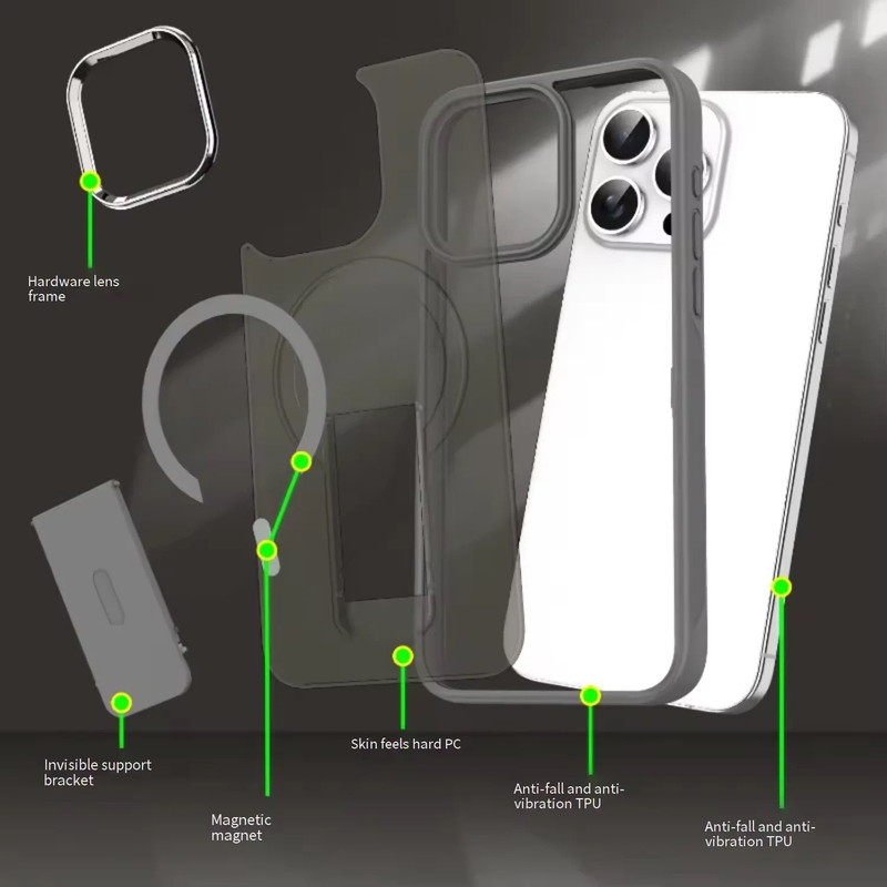 کاور آیرون من مدل kick stand مناسب برای گوشی موبایل اپل Iphone 16 Pro