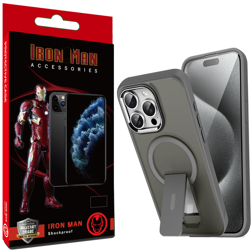 کاور آیرون من مدل kick stand مناسب برای گوشی موبایل اپل Iphone 16 Pro